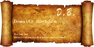 Domsitz Borbála névjegykártya